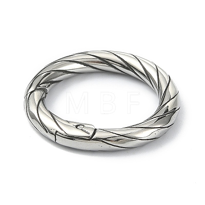 Tibetan Style 316 Surgical Stainless Steel Spring Gate Rings STAS-E191-03AS-01-1