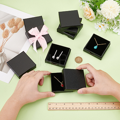 Lichee Textured Cardboard Jewelry Boxes CON-WH0089-100-1