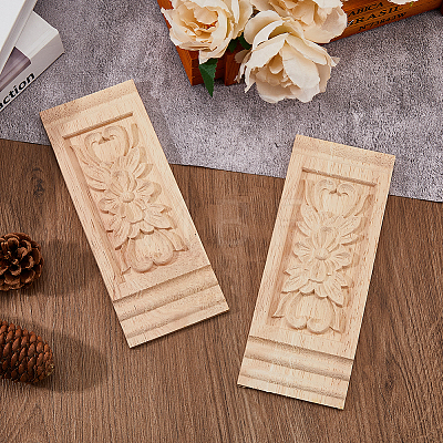 Rubber Wood Carved Onlay Applique AJEW-WH0165-91-1