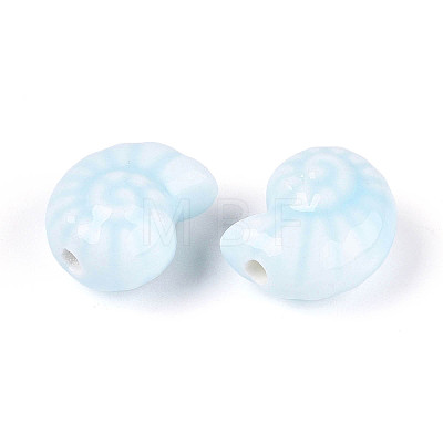 Glazed Porcelain Beads PORC-I028-02G-01-1
