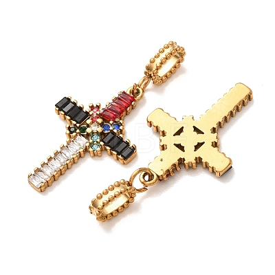 304 Stainless Steel Rhinestone Pendants RB-CBA5CCB-05E-G-1