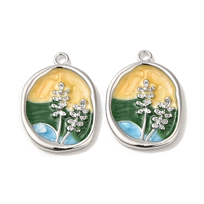 Brass Enamel Pendants KK-S368-09P-1