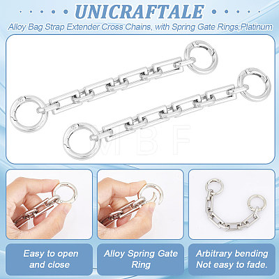 Unicraftale 2Pcs Alloy Bag Strap Extender Cross Chains PURS-UN0001-02P-1