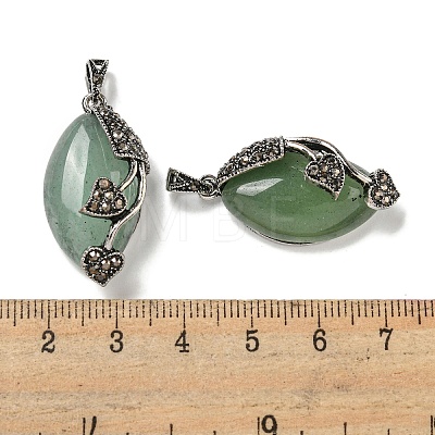 Natural Green Aventurine Horse Eye Pendants G-F766-01AS-01-1