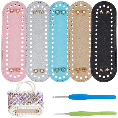 5Pcs 5 Colors PU Imitation Leather Bag Bottoms FIND-CL0001-87B-1