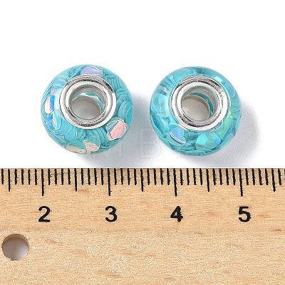 Transparent Resin Rondelle European Beads LS-RESI-S023-09-1