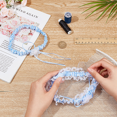 MAYJOYDIY US 1 Set Polyester Lace Elastic Bridal Garters DIY-MA0003-42-1