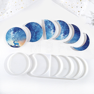 Moon Phase Shape DIY Silicone Molds DIY-WH0161-68B-1
