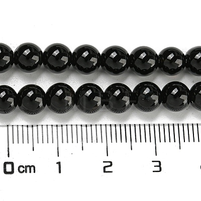 Natural Black Onyx Round Bead Strands G-R198-6mm-1