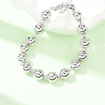 Brass Ball Link Chain Bracelets for Women BJEW-H640-02B-P-1