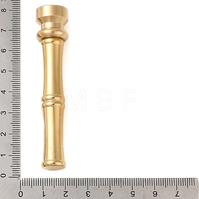 Golden Tone Brass Wax Seal Stamp Head with Bamboo Stick Shaped Handle STAM-K001-05G-M-1