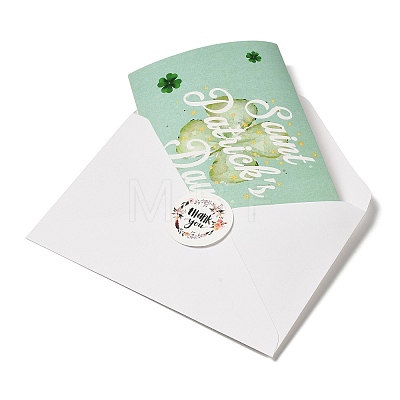 Saint Patrick's Day Rectangle Paper Greeting Card AJEW-D060-01A-1