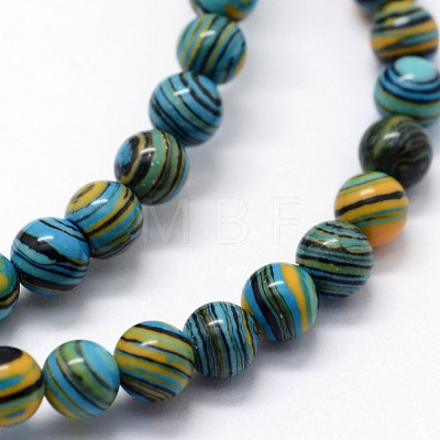 Synthetic Malachite Beads Strands G-I199-32-4mm-E-1