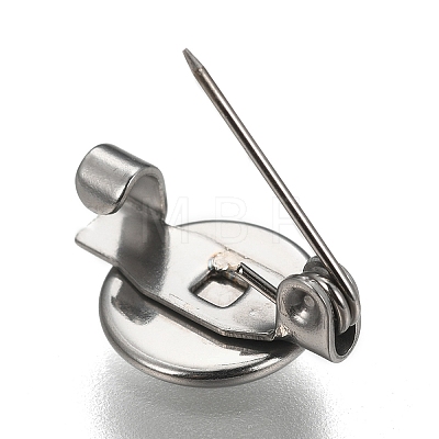 Tarnish Resistant 304 Stainless Steel Brooch Base Settings STAS-F191-04P-8mm-1