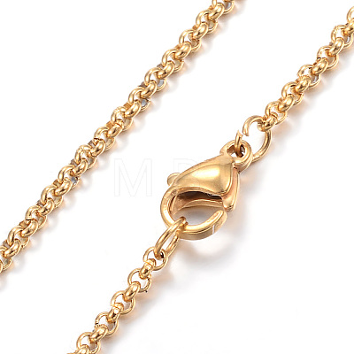 304 Stainless Steel Rolo Chains Necklaces NJEW-G278-02G-A-1