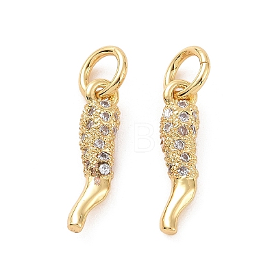 Rack Plating Brass Micro Clear Pave Cubic Zirconia Charms KK-C008-13G-1