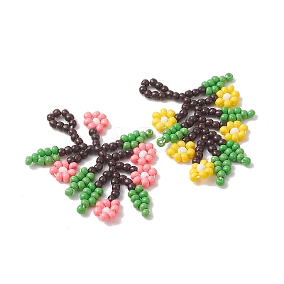 Glass Seed Beaded Pendants PALLOY-MZ01274-1