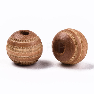 Painted Natural Wood Beads WOOD-T021-54A-09-1