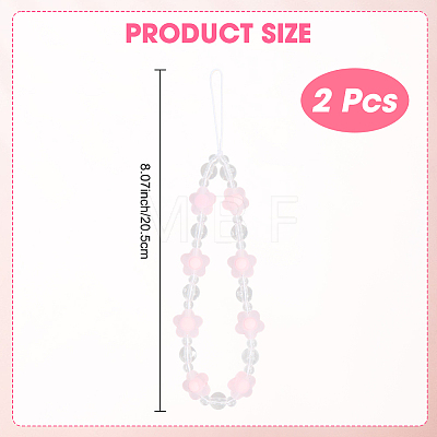 Plastic Beaded Mobile Phone Lanyard Wrist Strap AJEW-WH20010-63A-1