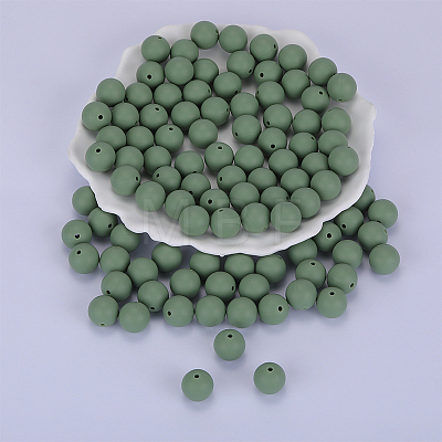 Round Silicone Focal Beads SI-JX0046A-104-1