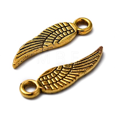Tibetan Style Alloy Wing Charms TIBEP-3344-AG-RS-1