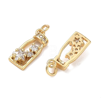 Brass Micro Pave Clear Cubic Zirconia Charms CU-CBAF0F8-06G-1
