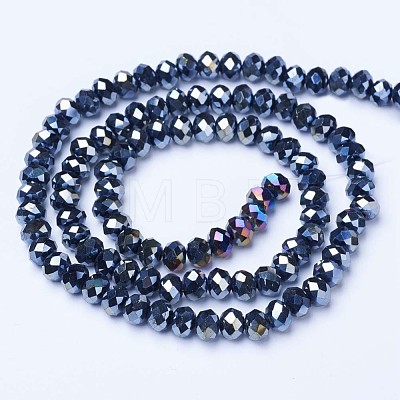 Electroplate Glass Beads Strands EGLA-A034-P8mm-B01-1