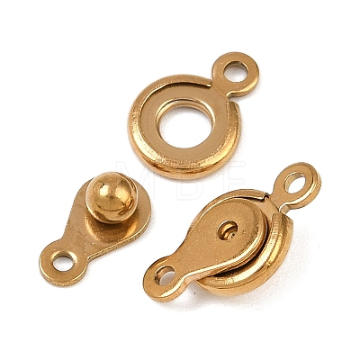 304 Stainless Steel Snap Clasps STAS-K311-03G-1