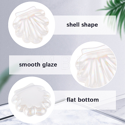 Shell Shaped Porcelain Jewelry Storage Display Trays for Rings AJEW-SP0006-06B-01-1