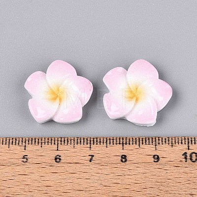 Plumeria Flower Opaque Resin Cabochons CRES-T025-30C-02-1