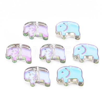 Electroplate Transparent Glass Beads GLAA-T022-06-B01-1