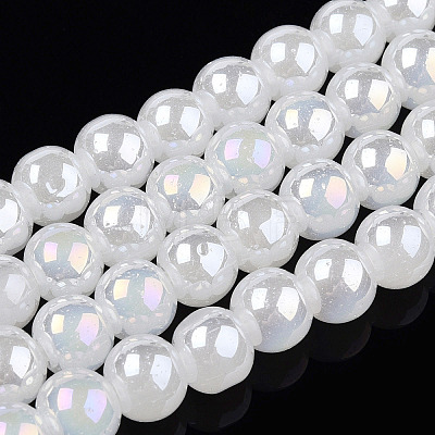 Electroplate Imitation Jade Glass Beads Strands LS-GLAA-T032-J6mm-AB01-1
