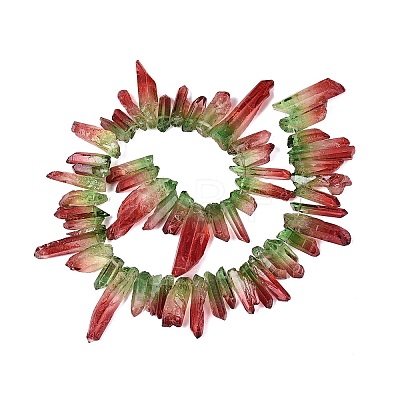 Two Tone Spray Painted Natural Quartz Crystal Points Beads Strands G-Q610-03A-1
