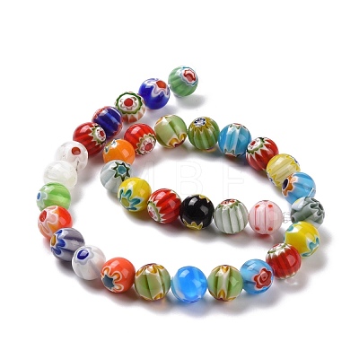 Handmade Millefiori Glass Beads Strands LK16-1