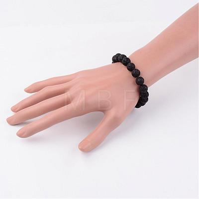 Natural Lava Rock Beads Stretch Bracelets BJEW-JB02411-1