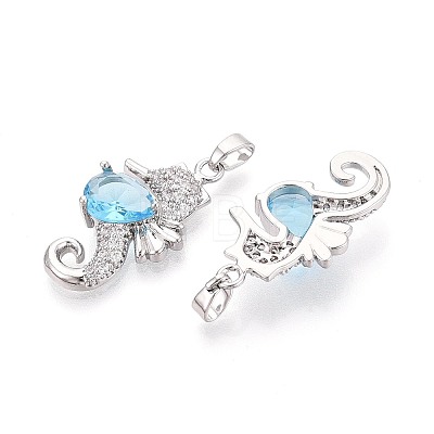 Brass Micro Pave Cubic Zirconia Pendants KK-T080-76P-1