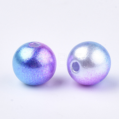 Rainbow ABS Plastic Imitation Pearl Beads OACR-Q174-10mm-06-1