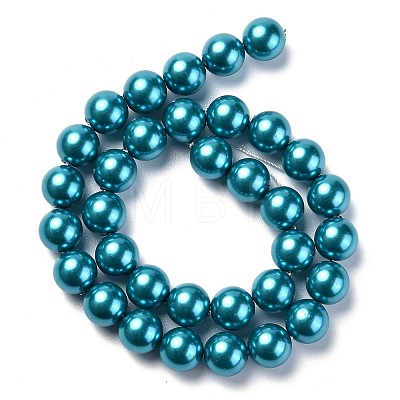 Eco-Friendly Dyed Glass Pearl Round Beads Strands HY-A002-12mm-RB073N-1