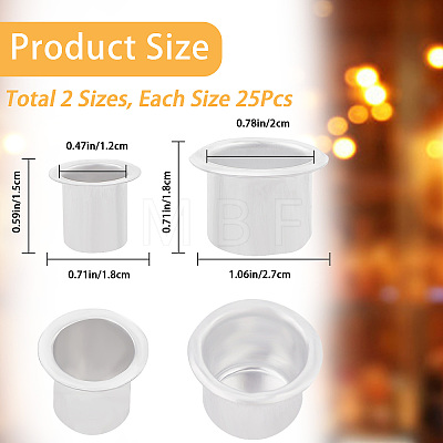 50Pcs 2 Style Aluminum Candle Cup FIND-CP0001-47-1