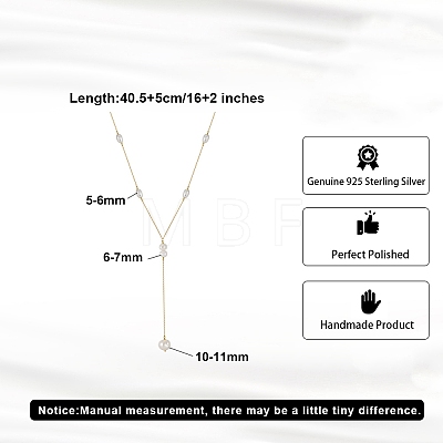 925 Sterling Silver & Rice Natural Freshwater Pearl Pendant Y Necklaces for Women SE-CBA9BBC-16G-1