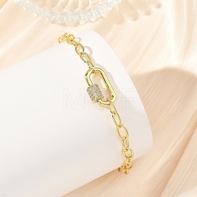 Brass Paperclip Chain Bracelets BJEW-JB14224-1