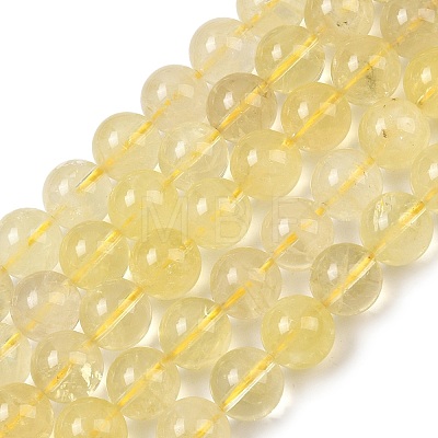 Natural Lemon Quartz(Heated)  Beads Strands G-P596-10mm-01-1