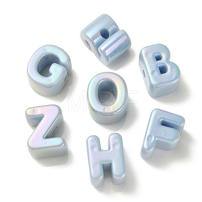 UV Plating Rainbow Iridescent Acrylic Beads OACR-C012-01H-1-1