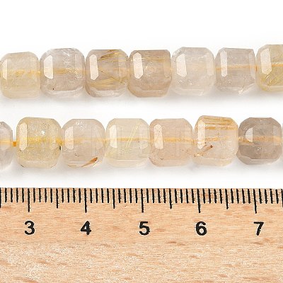 Natural Gold Rutilated Quartz Beads Strands G-C267-A03-1