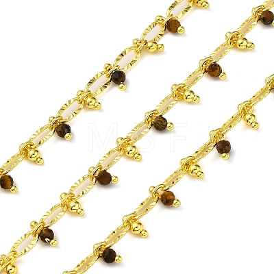 Handmade Faceted Natural Tiger Eye Beaded Chains CHC-L050-01G-15-1