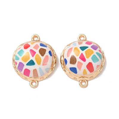 Printed Alloy Enamel Connector Charms AL-CBA2638-01A-1