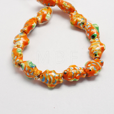 Handmade Fish Porcelain Beads PORC-S446-M-1