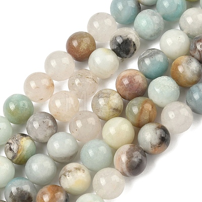 Natural Flower Amazonite Beads Strands G-F415-10mm-1