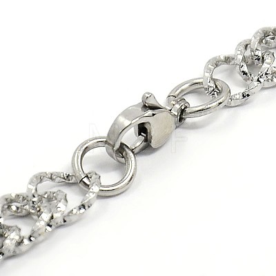 Fashionable 304 Stainless Steel Cuban Link Chain Bracelets STAS-A028-B062P-1