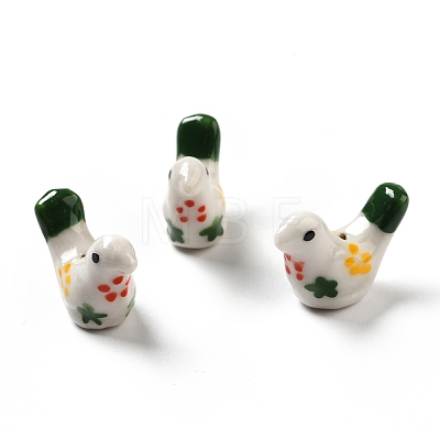Handmade Printed Porcelain Beads PORC-F005-04C-1